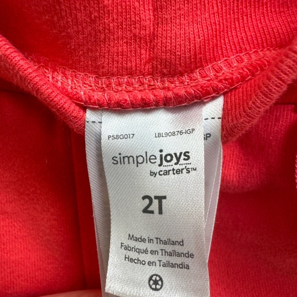 NWOT 2T Carter’s Girls Red Fringe Sweat Pants - Picture 4 of 4